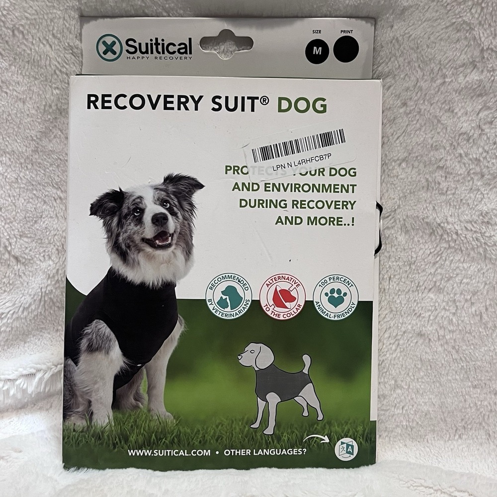 Dog Recovery Suit Stretch Fit Breathable‎ Lightweight Suitical Black Medium NEW